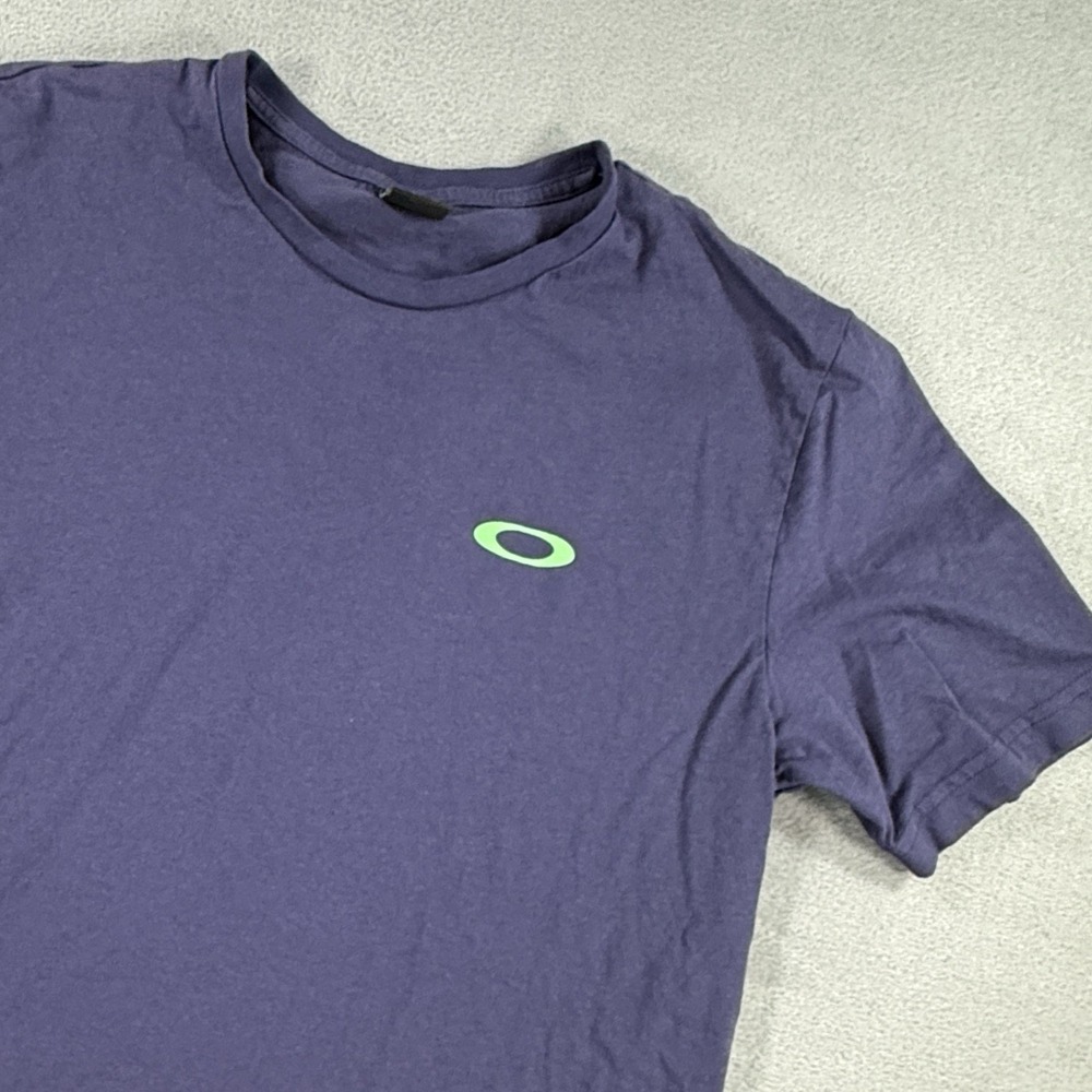 Oakley Shirt Mens Large Blue Short Sleeve T-Shirt Logo Oakley Team Always First